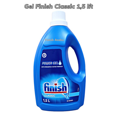 Combo Nước rửa bát Finish Gel classic 1,3 lít + Nước làm bóng bát finish chai 400ml + Muối rửa bát finish 1,5kg