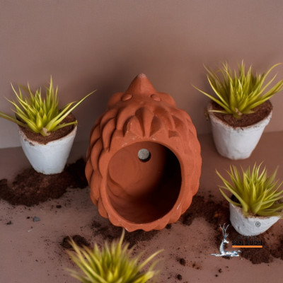 Chậu Gốm Đất Nung Mini Hình Con Nhím - Chậu Trồng Sen Đá Hình Con Vật Dễ Thương