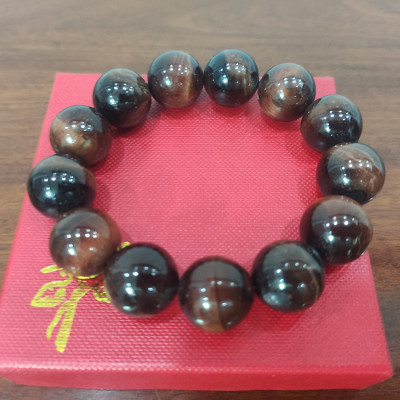 Vòng tay đá mắt cọp đỏ 16 ly, vòng tay chuỗi hạt đá phong thủy