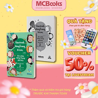 Sách - Giáo Trình Tiếng Trung Trẻ Em - Xin Chào Tiếng Trung - Giáo Trình + SBT Tập 2 - Combo 2 Cuốn - MCBooks