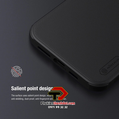 Ốp lưng cho iPhone 14 Pro chính hãng Nillkin chống sốc vân sần - Hàng chính hãng