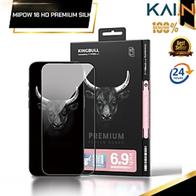 Miếng Dán Kính Cường Lực Trong Suốt Mipow KingBull Dành Cho iPhone 16 Pro Max / 16 Pro / 16 Plus / 16, HD PREMIUM SILK_ Hàng chính hãng