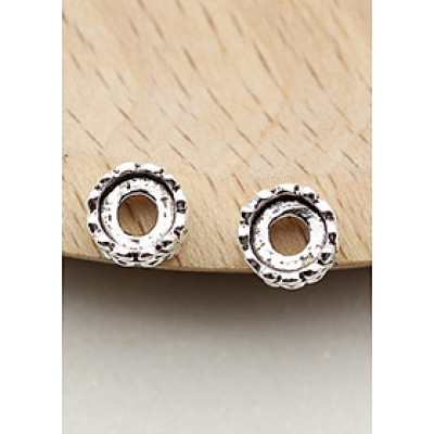 Combo 2 cái charm bạc chặn hạt họa tiết hoa văn - Ngọc Quý gemstones