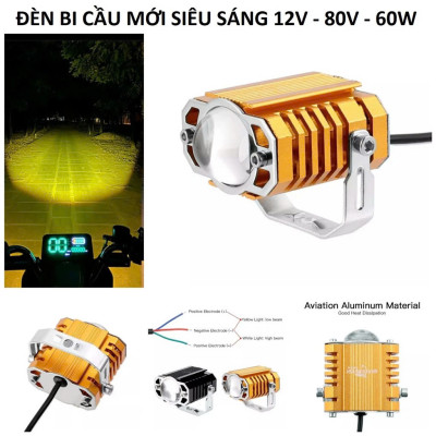 Đèn Trợ Sáng Motofish Bi Cầu Lắp Xe Máy Ô Tô Siêu Sáng – Cực Bền, Chống Nước Hiệu Quả