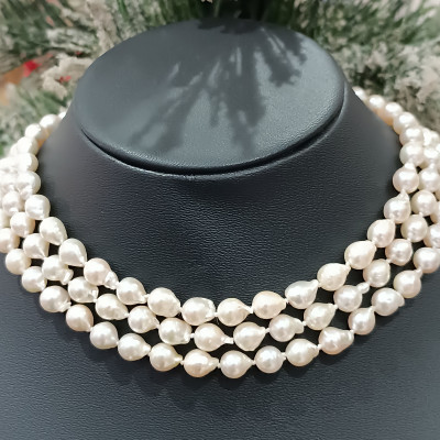 Chuỗi Ngọc Trai Nước Mặn Akoya Phớt Vàng - Dáng Ngọc Baroque (DNT0127) - MOON Jewelry