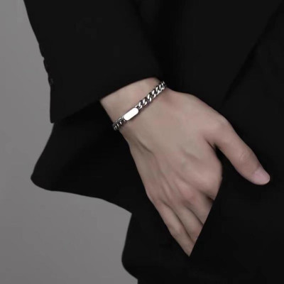 【Khắc tên ghi chú】Vòng Cổ Nam - Dây chuyền nam nữ mặt trơn, Vòng tay nam nữ mặt trơn