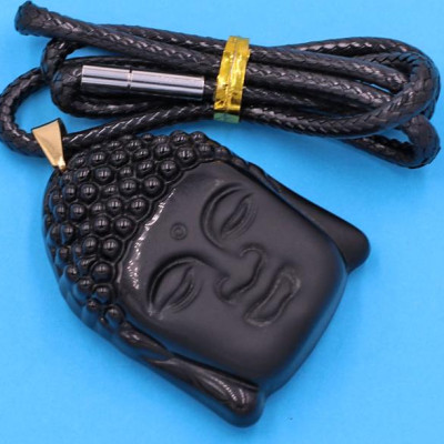 Dây chuyền mặt Phật Tổ Như Lai - thạch anh đen DEPTEL8