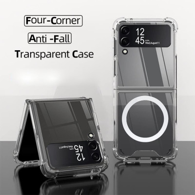 Ốp lưng chống sốc trong suốt hỗ trợ sạc Maqsafe cho Samsung Galaxy Z Flip 3 / Z Flip 4 hiệu Likgus Maqsafe Magetic Case siêu mỏng 1.5mm, độ trong tuyệt đối, chống trầy xước, chống ố vàng, tản nhiệt tốt - hàng nhập khẩu