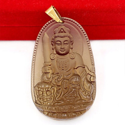 Mặt Phật Văn Thù Bồ Tát đá Obsidian size nhỏ 3cm MPOBK3 - phật bản mệnh tuổi Mão