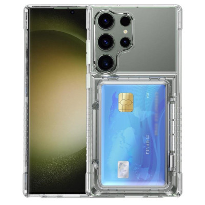 Ốp Lưng Cho Samsung Galaxy S25 Ultra / S25 Plus / S24 Ultra / S24 Plus / S23 Ultra Trong Suốt Chống Sốc Có Ngăn Để Thẻ Làm Giá Đỡ