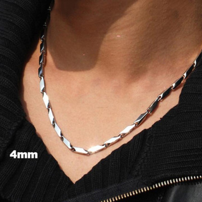 Dây chuyền nam titan cao cấp sang trọng inox thép không gỉ hỏa tiển trơn trangsucpt cỡ 3mm PTDCNA13