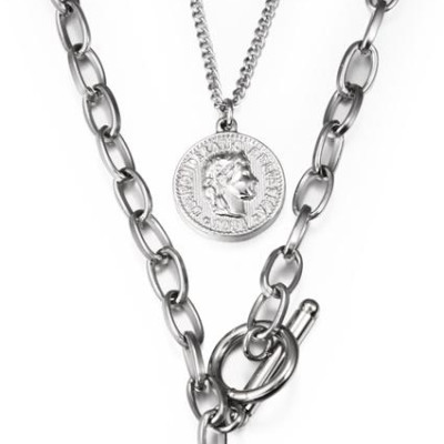 Dây chuyền 3 lớp titan phóng khoáng phong cách Âu Mỹ