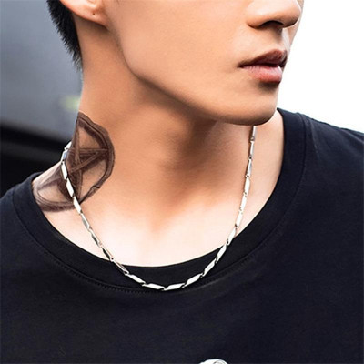 Dây chuyền cao cấp đẹp nam titanthép không gỉ hỏa tiển trangsucpt kích cỡ 4mm màu trắng PTDCNA14