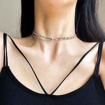 Dây chuyền nữ cá tính mix đá zircon xương đòn phong cách Hàn Quốc