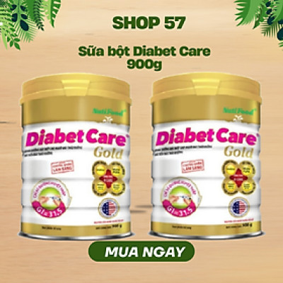 2 hộp Nutifood DiabetCare Gold 900 Gr - Sữa cho người bị bệnh tiểu đường, đái tháo đường. Tặng chiếc khăn lau đa năng mềm mịn.