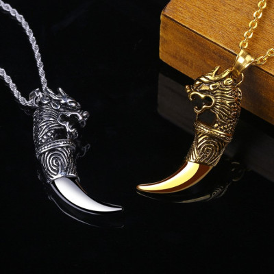 Dây chuyền nam 3D nanh đầu rồng T81