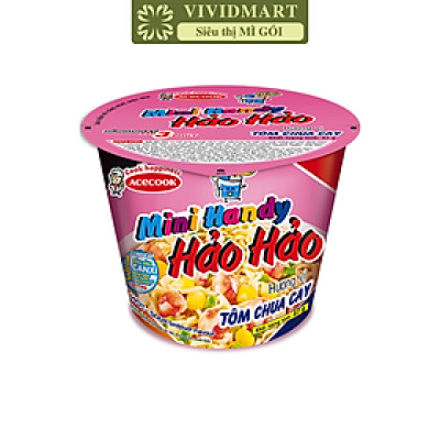 ACECOOK - Mì ly Mini Handy Hảo Hảo hương vị Tôm chua cay, Mì ly Tôm chua cay Hảo Hảo Mini Handy (47g/ly)