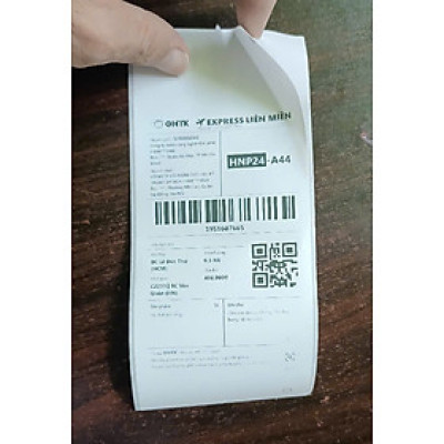 Giấy Decal Nhiệt Liên Tục Có Keo, In Xong Lột Dán Gửi Hàng, Bản Rộng 75mm, Cuộn Giấy Dài 30 Mét, Dùng Cho Máy In Nhiệt, Máy In Hoá Đơn Có Dao Cắt Để In Vận Đơn Gửi Hàng( Hàng Nhập Khẩu)
