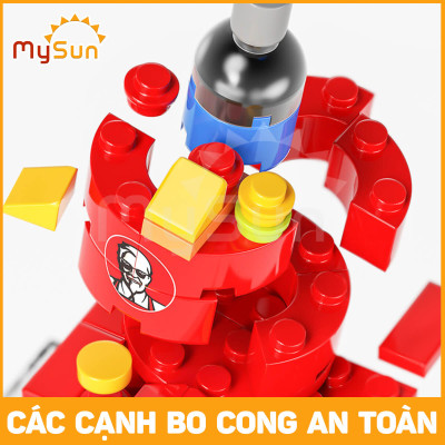 Đồ chơi xếp lắp ghép mô hình nhà hàng, siêu thị, cà phê thành phố city sáng tạo cho bé gái, trai MySun
