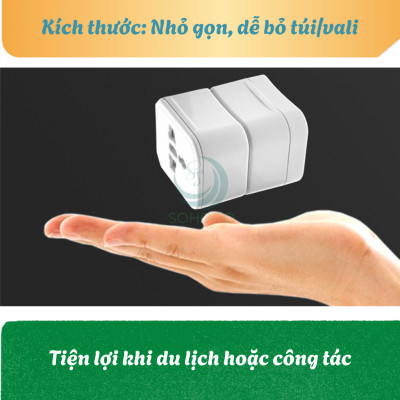 Bộ Chuyển Đổi Ổ Cắm Du Lịch- Adapter Du Lịch Quốc Tế 3 Chân – Ổ Cắm Chuyển Đổi Chuẩn Quốc Tế Mini- Ổ Cắm Đa Chuẩn Du Lịch – Gọn Nhẹ Tiện Lợi- Bộ Chuyển Phích Cắm Đa Năng Du Lịch Toàn Cầu
