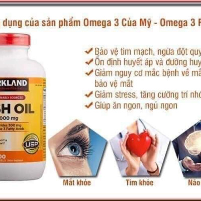 Omega 3 dầu cá Kirkland Signature Fish Oil Hỗ trợ sức khỏe não bộ, tim mạch, khớp, bổ mắt, làm đẹp da và tăng sức khỏe tổng thể  - OZ Slim Store