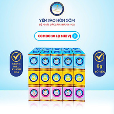 [Combo 30 Hũ] Tổ Yến Chưng Cao Cấp Mix Vị - Yến Sào Hòn Gốm Chính Hiệu Khánh Hoà - HGK NEST
