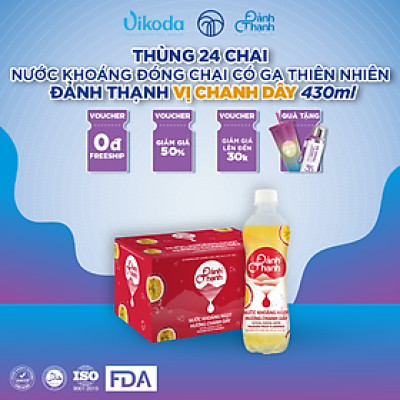 Thùng 24 chai Nước Khoáng Thiên Nhiên Đảnh Thạnh Khoáng Chanh Dây 430ml