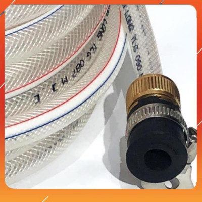 Bộ dây vòi xịt nước rửa xe, tưới cây , tăng áp 3 lần, loại 7m, 10m 206701-1 đầu đồng,cút đồng+  túi đựng bút