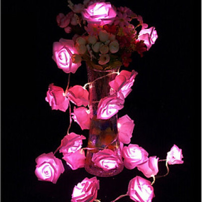 Dây Đèn LED Hoa Hồng Cỡ Lớn Nhiều Màu Trang Trí Tiệc Cưới, Quà Tặng - 3 mét 20 hoa