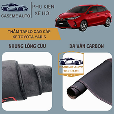 [TOYOTA YARIS] Thảm Taplo 3 Lớp Dành Cho Xe TOYOTA YARIS, Nhung Lông Cừu Và Da Vân Carbon Cao Cấp - Hàng Chính Hãng