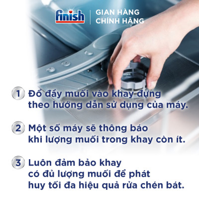 Muối Rửa Chén Bát Finish Salt - Bịch 1KG