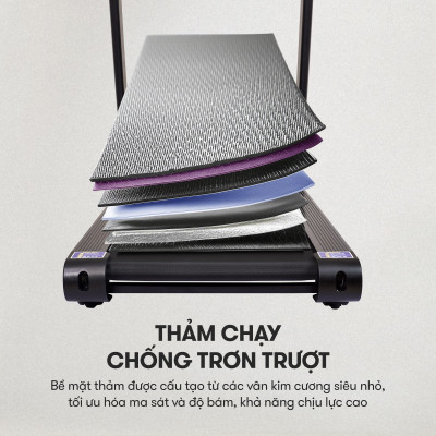 Máy chạy bộ KINGSPORT Legend K-06 Đơn Năng với nâng dốc tự động, hệ thống giảm sốc bằng lò xo, động cơ DC tiết kiệm điện