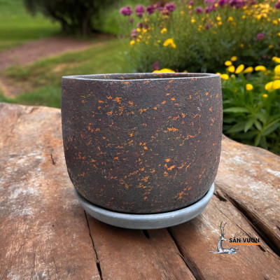 Đĩa Gốm Đất Nung Size 32cm Sơn Wax Xám