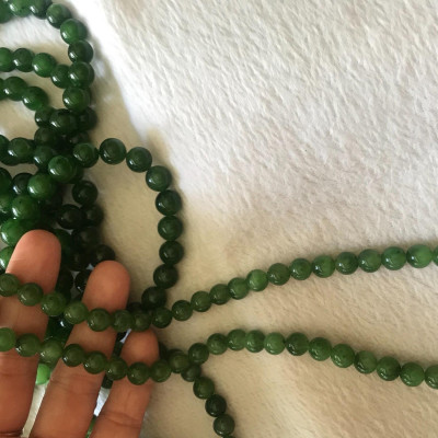 DÂY CHUỖI CỔ ĐÁ NGỌC PHẬT ĐÁ TỰ NHIÊN VIP 8Ly NỮ  Mạng MỘC HOẢ