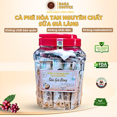 Cà Phê Hòa Tan Nguyên Chất SỮA GIÀ LÀNG - Hũ