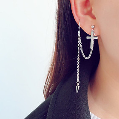 Bông tai unisex mặt dây chuyền thánh giá xỏ lỗ sụn trên cực cool