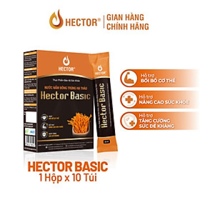 Nước nấm Đông trùng hạ thảo Hector Basic hỗ trợ bồi bổ cơ thể, tăng cường sức đề kháng (10 gói x 25ml)