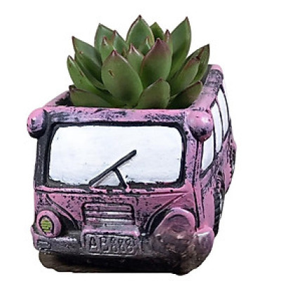 chậu trồng cây hình xương rồng , sen đá hình xe buýt