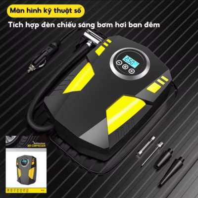 MÁY BƠM HƠI BƠM LỐP ĐIỆN TỬ XE MÁY ÔTÔ SIÊU MẠNH MẪU MỚI CHẤT LƯỢNG