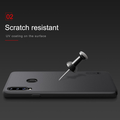Ốp Lưng Sần chống sốc cho Samsung Galaxy A20s hiệu Nillkin Super Frosted Shield (Đính kèm giá đỡ hoặc miếng dán từ tính) - Hàng Chính Hãng