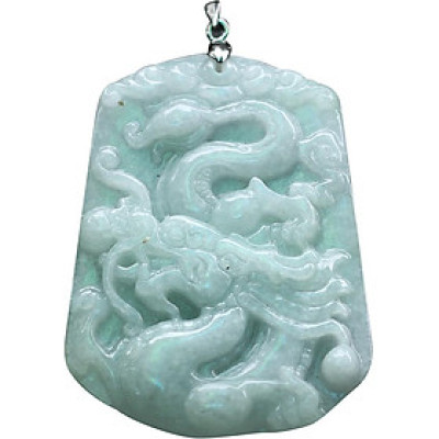 Mặt Dây Chuyền Cẩm Thạch Chạm Rồng (5.2 x 4.2 cm) Ngọc Quý Gemstones MD41