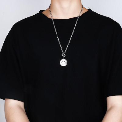 Dây chuyền nam nữ trở mặt vui buồn trangsucpt thời trang dây chuyền mặt cười PTDCNA195