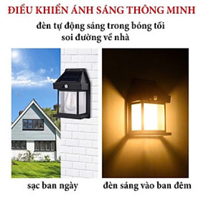 Bộ 2 Đèn Trang Trí Cổng Năng Lượng Mặt Trời Loại Xịn Siêu Đẹp– Gắn Cột, Gắn Tường Tự Động Bật Tắt Loại Tốt