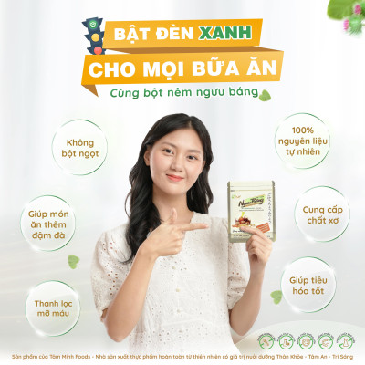 Combo 2 gói Bột Nêm Ngưu Báng 200g thuần chay không bột ngọt cho bé ăn dặm TÂM MINH FOODS