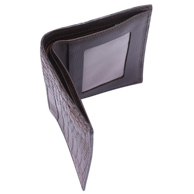 Ví nam Huy Hoàng da cá sấu kiểu đứng màu đen, nâu đỏ, vàng bò, nâu đất HC2228-29-30-48