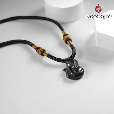 Mặt dây chuyền hồ ly đá mắt hổ xanh đen 17x22mm mệnh thủy, mộc - Ngọc Quý Gemstones