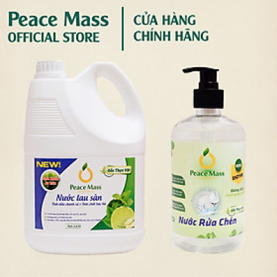 Combo Sản Phẩm Gốc Thực Vật LSB1 Peace Mass - Nước Lau Sàn TD Chanh Sả - Bạc Hà 3.6l + Nước Rửa Chén 500ml (Thuộc nhóm Sản phẩm Lành tính )