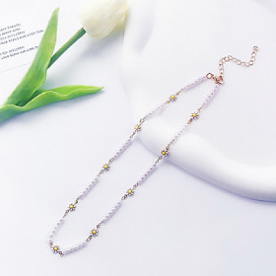 Dây chuyền vòng cổ cúc hoạ mi daisy mix hạt ngọc trai nhỏ xinh đẹp thanh lịch