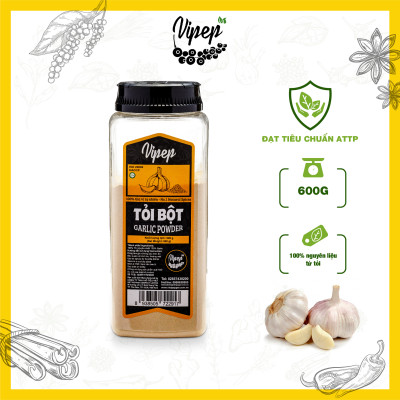 Tỏi Bột Tự Nhiên Vipep Hũ Nhựa 600g