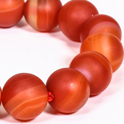 Vòng tay đá mã não đỏ nhám mệnh hỏa, thổ - Ngọc Quý Gemstones